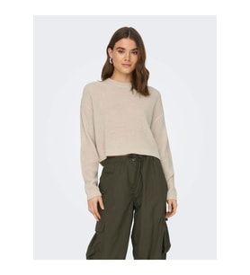 Only Kadın Düşük Omuzlu Crop Kazak - 15284453 (Krem)
