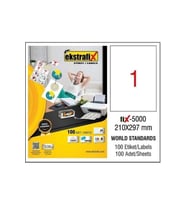 Ekstrafix Laser Etiket 210 x 297 MM Lazer Yazıcı Etiketi 100 Yaprak