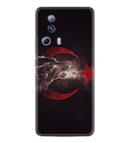 Xiaomi Mi 13 Lite Kılıf Resimli Desenli Baskılı Silikon Kurt ve Ay Yıldız 1403
