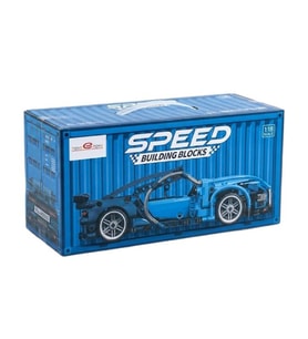 Toys e Toys Speed Building Blocks 1:18 Ölçek Çek Bırak Mavi Yarış Arabası Yapı Blok Seti 423 Parça 9055-5