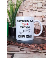 Dünyanın En İyi Müzik Öğretmeni Baskılı Kişiye Özel Öğretmenler Günü Kupa Bardak