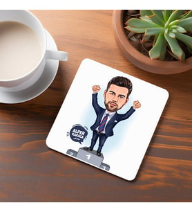 Kişiye Özel Bir Numaralı Erkek Karikatürlü Bardak Altlığı