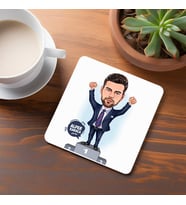 Kişiye Özel Bir Numaralı Erkek Karikatürlü Bardak Altlığı