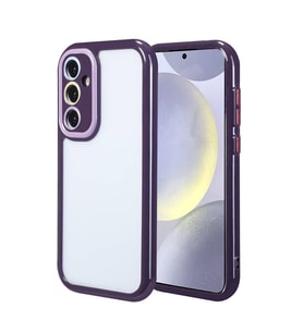 Skyarc Samsung Galaxy S24 Kılıf Kamera Korumalı Renkli Kenar ve Çerçeve Tasarımlı Vitamin Kapak (Mor)