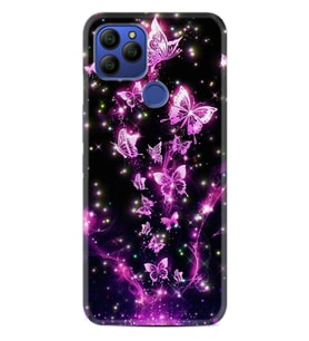 GM 21 Pro Kılıf HD Resim Baskılı Pembe Neon Kelebekler StKd -100