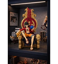 One Piece Monkey D. Luffy Tahtlı Koleksiyon Figürü – Kral Temalı Özel Tasarım  32 cm