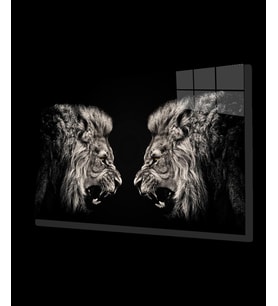 Aslan Hayvan Cam Tablo 4mm Dayanıklı Temperli Cam