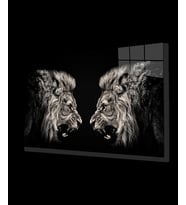 Aslan Hayvan Cam Tablo 4mm Dayanıklı Temperli Cam