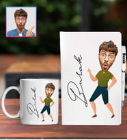 Kişiye Özel Karikatür Tasarım Defter Kalem Kupa Hediye Seti 96222