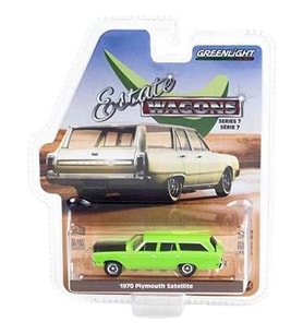 Greenlight Estate Wagons Series 7 1/64 1970 Plymouth Satellite Yeşil Model Araba