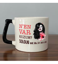 Nen Var Kuzum? Baskılı Siyah Kulplu D Kupa