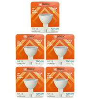 (5 Adet) Osaka 7W (50W) Sarı Işık (3000K) G4 Duylu (İğne Bacak) Led Çanak Ampul