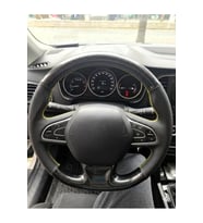 Megane 4 JOY PAKETE Uygundur Araca Tam Uyumlu Dikmeli Direksiyon Kılıfı 5D Kristal Karbon Nokta Sarıipli