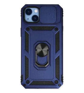 Newface Apple iPhone 14 Plus Kılıf Pars Lens Yüzüklü Silikon - Lacivert