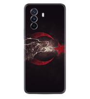 Huawei Nova Y70 Y90 Nova 9 SE  Kılıf Desemli Silikon Kurt ve Ay Yıldız 1403