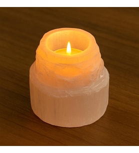 Selenit Taşı Mumluk - 8 cm - Kule Şeklinde