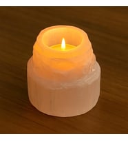 Selenit Taşı Mumluk - 8 cm - Kule Şeklinde