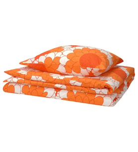 IKEA KRANSMALVA turuncu 150x200/50x60 cm tek kişilik nevresim seti