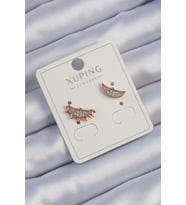 Xuping Rose Renk Zirkon Taşlı Ay ve Güneş Tasarımlı Küpe 5886 - HEP-5772-7804
