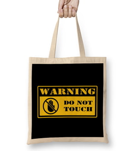 Warning Do Not Touch Bez Çanta Uzun Saplı