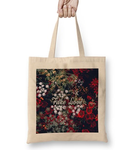 Kpop Fake Love Red Floral Bez Çanta Uzun Saplı