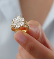 925 Ayar Gümüş Lotus Çiçeği Yüzük