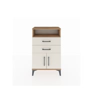 Arges Komodin Tek Raflı 2 Çekmeceli 2 Kapaklı 60x30x96 Çam-Aytaşı