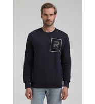 New World Polo Bisiklet Yaka Lacivert Slim Fit Sweatshirt 22FWM60119