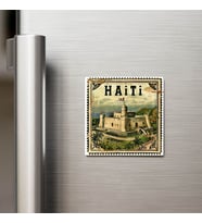Haiti Haiti - Posta Pulu Temalı Ülke - Baskılı Buzdolap Magneti Kare - 9x9 cm
