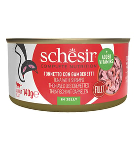 Schesir Jöle İçinde Ton Balığı İle Karidesli Yetişkin Kedi Konservesi 140gr