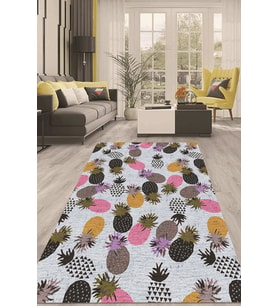 Dijital Kaymaz Taban Yıkanabilir Modern Renkli Salon Halısı Mutfak Halısı Yolluk ND-HT-207 (Çok Renkli)