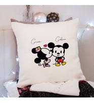 Mickey & Minnie Mouse Sevgili Çift Tasarımlı Yastık Kişiye Özel