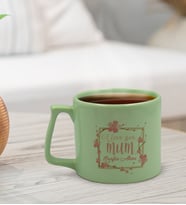 BK Gift Kişiye Özel İsimli Anneler Günü Tasarımlı Pastel Yeşil Middle Kupa Bardak, Anneye Hediye, Anneler Günü Hediyesi-7
