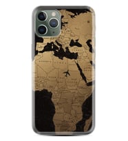 Apple iPhone 11 12 13 14 Pro Max Kılıf Desemli Silikon Map Planet 1656