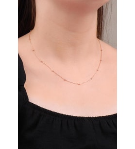 Rose Gümüş Toplu 45 Cm Zincir Kolye 6618