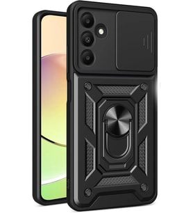 Northcity Samsung Galaxy M15 Uyumlu Kılıf Pars Lens Yüzüklü Silikon - Siyah