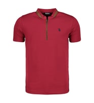 T8571 DEWBERRY FERMUARLI ERKEK T-SHIRT-KOYU BORDO