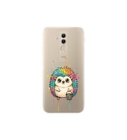 Huawei Mate 20 Lite ile Uyumlu Splash Kirpi Tasarımlı Şeffaf Silikon Kılıf