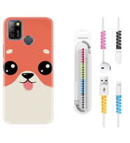 INFINIX Smart 4 5 6 Zero 8 S5 Pro Kılıf Kablo Koruma Spiral Silikon Sevimli Köpek 1731