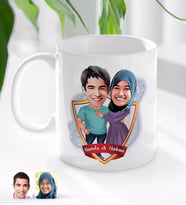 BK Gift Kişiye Özel İsimli Sevgililer Karikatürlü Beyaz Kupa Bardak-61