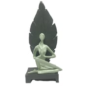 Yapraklı Yogacı Kadın Biblo Yeşil 24x10cm