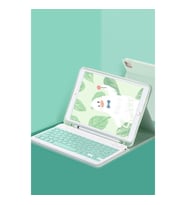 Apple İpad Pro 11 (2022) Kılıf Kc01 Smart Klavyeli Tablet Kılıfı - Açık Yeşil