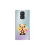 Redmi Note 9 ile Uyumlu Splash Kapibara Tasarımlı Şeffaf Silikon Kılıf