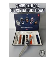 Mey İthalat® Akıllı Saat 7 Kordonlu Yeni Nesil Arama Cevaplayan Çok Fonksiyonlu