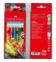 FABER CASTELL ÜÇGEN TAM BOY KURU BOYA KALEMİ 12'Lİ - 517000014