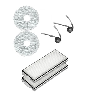 Roborock QRevo Curv Uyumlu 2 Adet Hepa Filtre 2 Adet Yan Fırça 2 Adet Mop Fiber Paspas