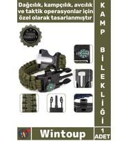 #Bileklik Outdoor Kamp Taktik Hayatta Kalma Acil Durum Ekipman Dağcılık Düdüklü Pusulalı Bileklik
