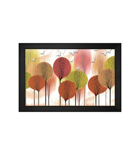Soyut Şekiller Motifli Kanvas Tablo 80 x 110 cm Siyah Çerçeve