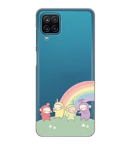 Samsung Galaxy A12/M12 Uyumlu Teletubbies Desenli Şeffaf Telefon Kılıfı