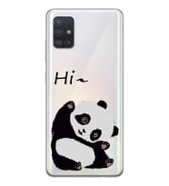 Samsung Galaxy A71 Uyumlu Sevimli Panda Desenli Şeffaf Telefon Kılıfı
